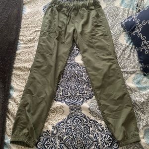 Olive green scrub pants